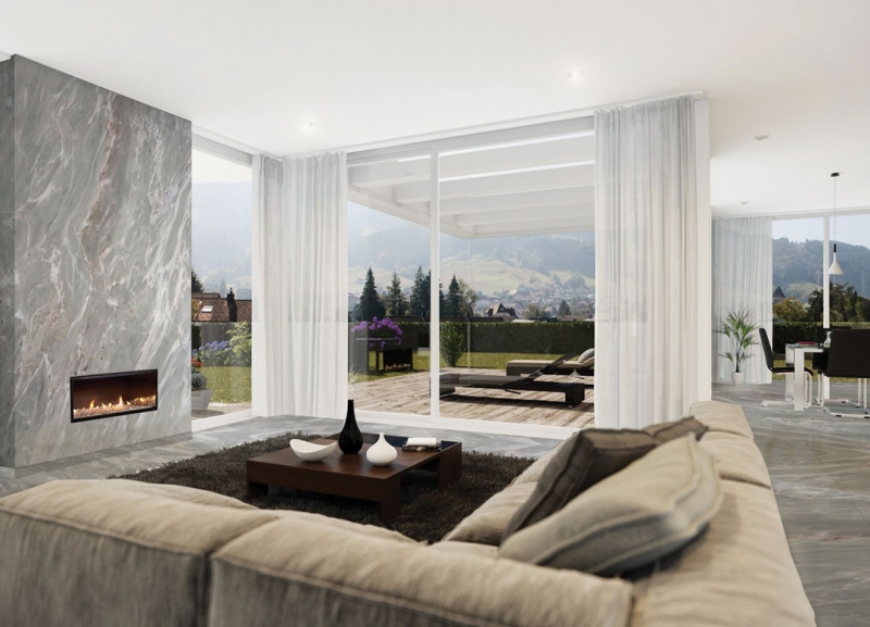 Satinato Fireplace and Flooring Design