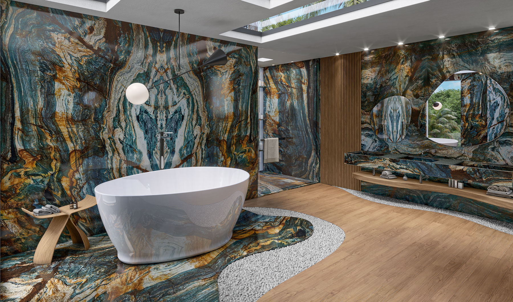 Luise Blue Quartzite Bathroom Design